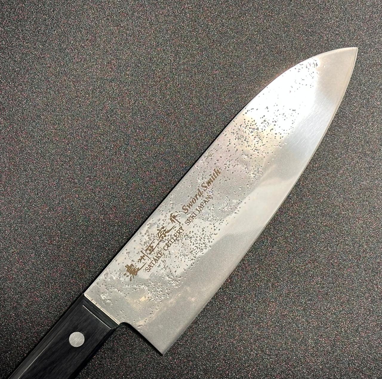 Santoku SATAKE Serie Nashiji Clad Black Pakka - 17 cm