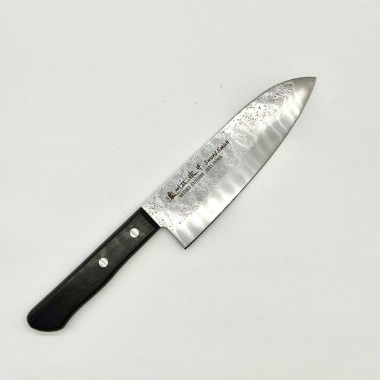 Santoku SATAKE Serie Nashiji Clad Black Pakka - 17 cm