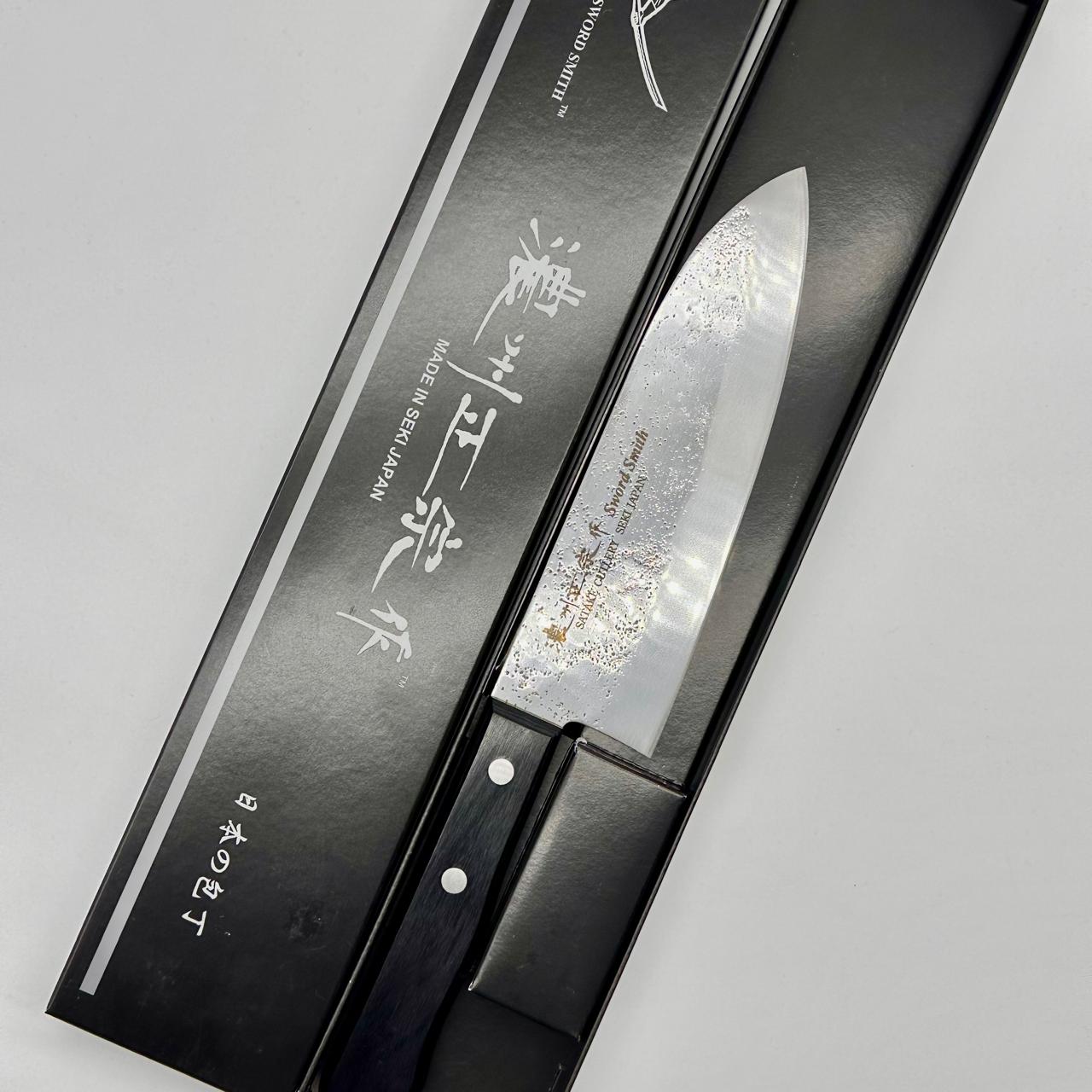 Santoku SATAKE Serie Nashiji Clad Black Pakka - 17 cm